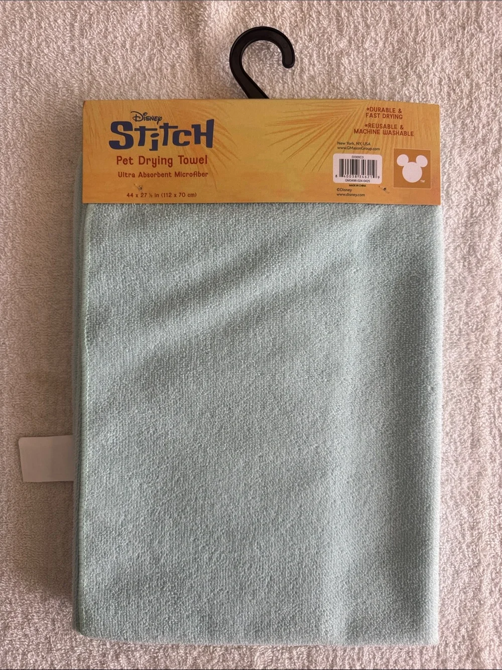 Disney Stitch Mint Blue Microfiber Pet Drying Towel